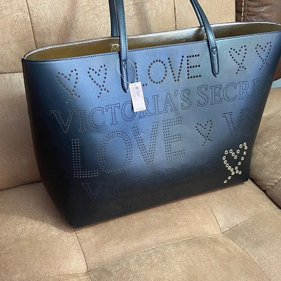 Victoria's Secret Embossed Black Tote - Picture 2 of 15